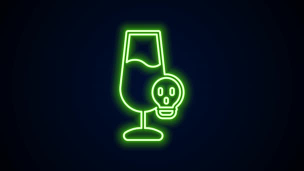 Glowing neon line Poisoned alcohol icon isolated on black background. 4K Video motion graphic animation — Video Stock