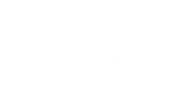 Черная линия Химическая формула значок изолирован на белом фоне. Абстрактный шестиугольник для инновационной медицины, здравоохранения, исследований и науки. Видеографическая анимация 4K — стоковое видео