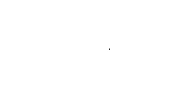 Черная линия Стоп колорадо жук значок изолирован на белом фоне. Видеографическая анимация 4K — стоковое видео