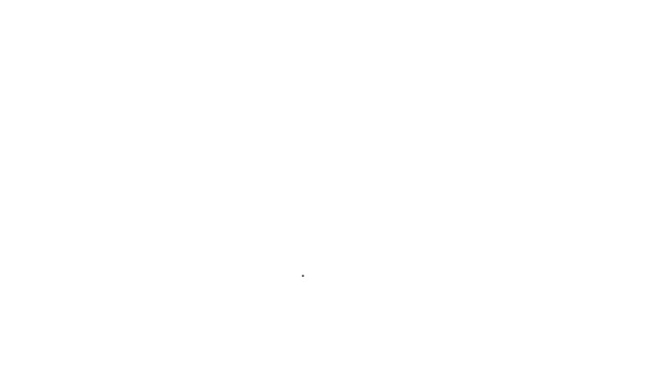 Linha preta Garrafa com ícone de poção isolado no fundo branco. Frasco com poção mágica. Feliz festa de Halloween. Animação gráfica em movimento de vídeo 4K — Vídeo de Stock