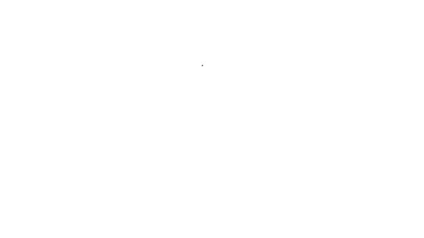 Черная линия Зажигалка значок изолирован на белом фоне. Видеографическая анимация 4K — стоковое видео