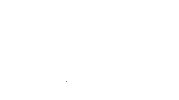 Ligne noire Verre à cruche avec icône d'eau isolée sur fond blanc. Bouilloire pour l'eau. Carafe en verre avec eau potable. Animation graphique de mouvement vidéo 4K — Video