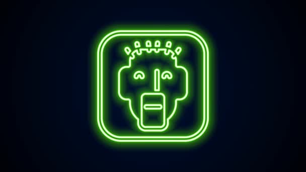 Glowing neon line Rapper icon isolated on black background. 4K Video motion graphic animation — Vídeos de Stock