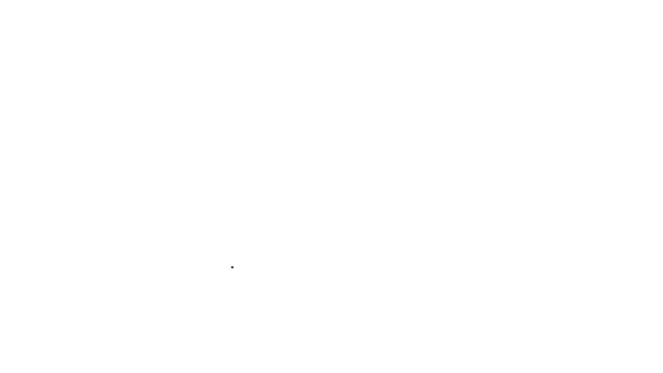 Μαύρη γραμμή Γυαλιά εικονίδιο απομονώνονται σε λευκό φόντο. Σύμβολο πλαισίου γυαλιών. 4K Γραφική κίνηση κίνησης βίντεο — Αρχείο Βίντεο