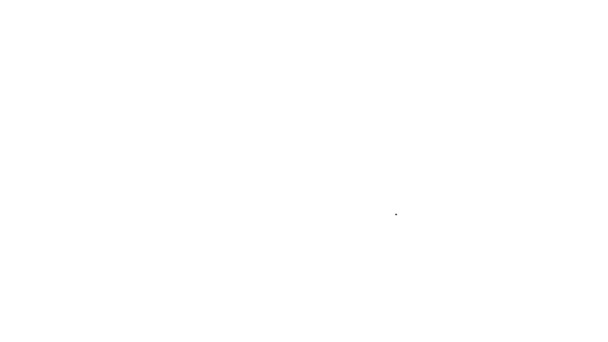 黒の線白の背景に孤立真鍮ナックルアイコン。4Kビデオモーショングラフィックアニメーション — ストック動画