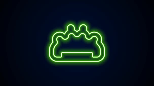 Linea neon luminosa Icona delle nocche in ottone isolata su sfondo nero. Animazione grafica 4K Video motion — Video Stock