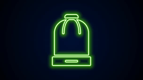 Glowing neon line Winter hat icon isolated on black background. 4K Video motion graphic animation — Stock Video