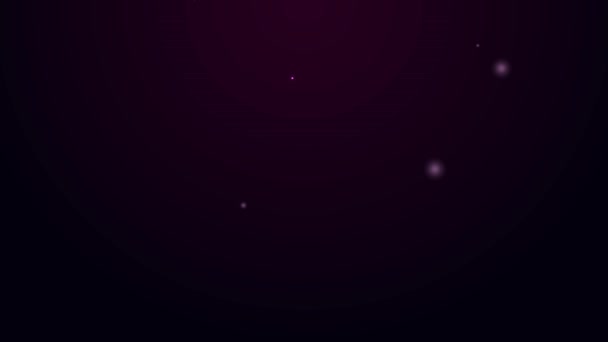 Leuchtende Leuchtschrift Saunahut-Symbol isoliert auf schwarzem Hintergrund. 4K Video Motion Grafik Animation — Stockvideo