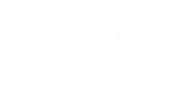 Черная линия Сауна ведро значок изолирован на белом фоне. Видеографическая анимация 4K — стоковое видео