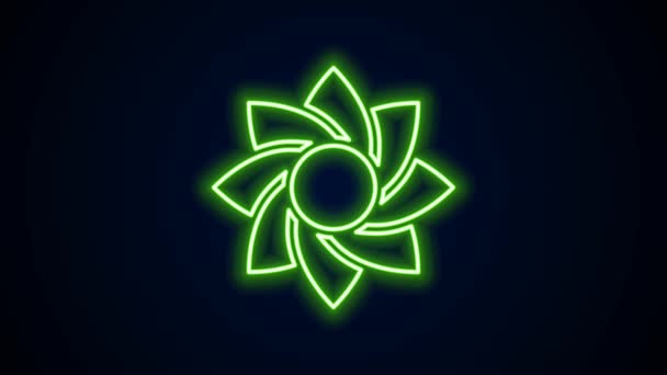 Glowing neon line Flower icon isolated on black background. Sweet natural food. 4K Video motion graphic animation — Stock Video