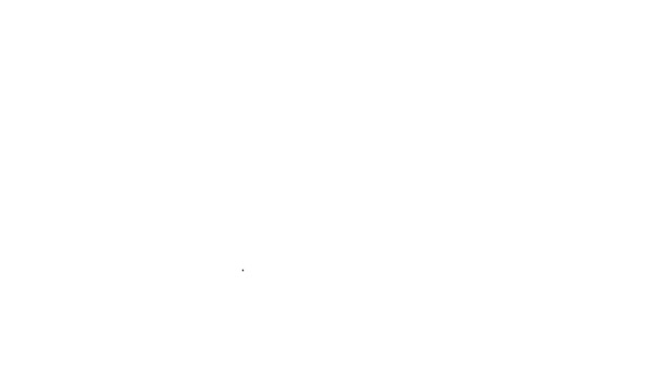 Черная линия Сауна ковш значок изолирован на белом фоне. Видеографическая анимация 4K — стоковое видео