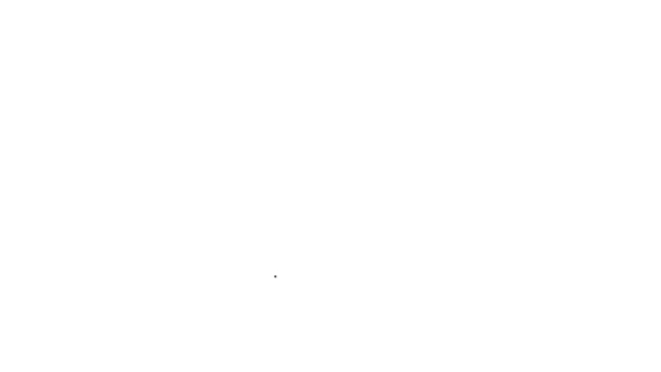 Μαύρη γραμμή γραμμή εικονιδίου σαπουνιού που απομονώνεται σε λευκό φόντο. Σαπούνι με φυσαλίδες. 4K Γραφική κίνηση κίνησης βίντεο — Αρχείο Βίντεο