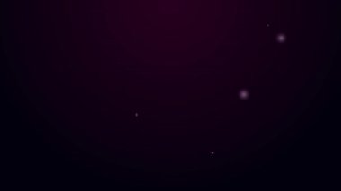 Parlayan neon hattı Bal Dipper çubuğu simgesi siyah arkaplanda izole edildi. Tatlı kepçe. 4K Video hareketli grafik canlandırması