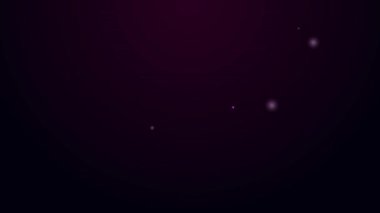 Parlayan neon hattı Eko dükkanı simgesi siyah arkaplanda izole edildi. Organik mağaza ya da eco ürünleri tabelası. 4K Video hareketli grafik canlandırması