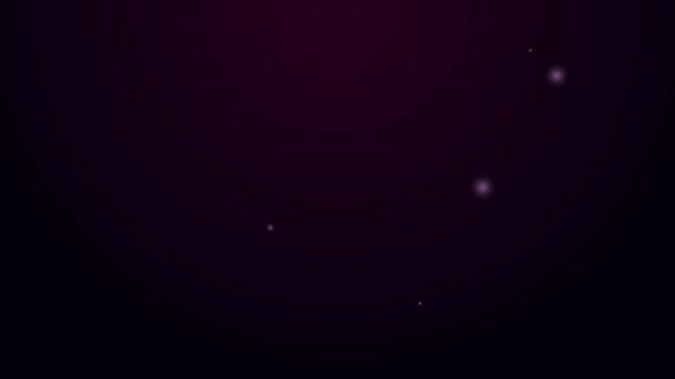 Zářící neonová čára Honey Dipper tyčinka ikona izolované na černém pozadí. Medová naběračka. Grafická animace pohybu videa 4K — Stock video