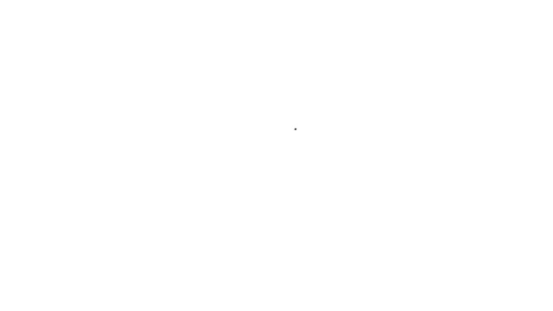 Zwarte lijn Locatie met blad pictogram geïsoleerd op witte achtergrond. Eco-energieconcept. Alternatief energieconcept. 4K Video motion grafische animatie — Stockvideo