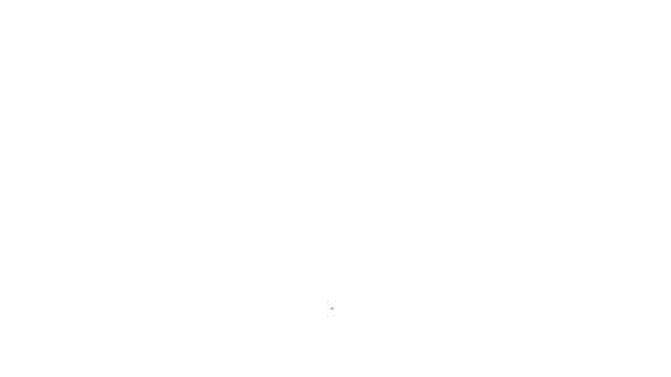 Linha preta Termômetro de meteorologia ícone de medição isolado no fundo branco. Equipamento termômetro mostrando clima quente ou frio. Animação gráfica em movimento de vídeo 4K — Vídeo de Stock
