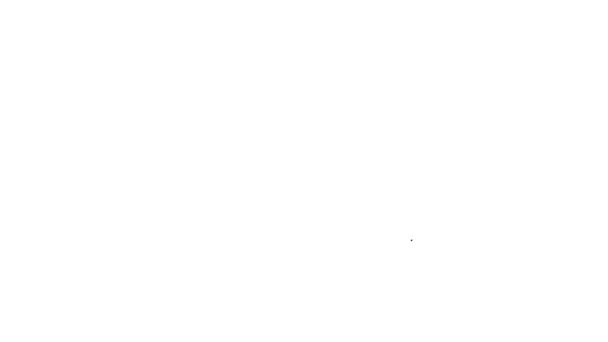 Μαύρη γραμμή Γυαλί από εικονίδιο σαμπάνιας απομονωμένο σε λευκό φόντο. Ευτυχισμένη ημέρα του Αγίου Βαλεντίνου. 4K Γραφική κίνηση κίνησης βίντεο — Αρχείο Βίντεο