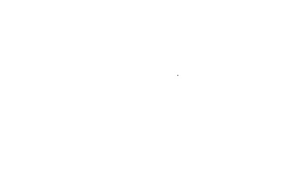 Μαύρη γραμμή Ερωτικό ζευγάρι εικονίδιο απομονώνονται σε λευκό φόντο. Ευτυχισμένη ημέρα του Αγίου Βαλεντίνου. 4K Γραφική κίνηση κίνησης βίντεο — Αρχείο Βίντεο