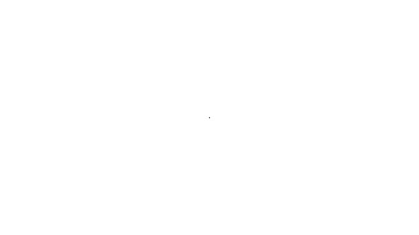 Μαύρη γραμμή Καρδιά στο εικονίδιο φούσκα ομιλία απομονώνονται σε λευκό φόντο. Ευτυχισμένη ημέρα του Αγίου Βαλεντίνου. 4K Γραφική κίνηση κίνησης βίντεο — Αρχείο Βίντεο