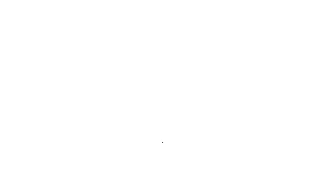 Черная линия Валентина день флаер с сердцем значок изолирован на белом фоне. Шаблон праздничного плаката приглашения или поздравительной открытки. Видеографическая анимация 4K — стоковое видео