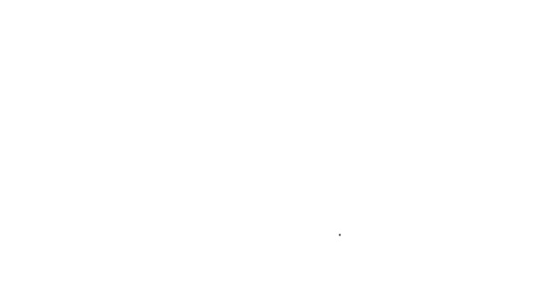 Μαύρη γραμμή Αγάπη ημερολόγιο σημειωματάριο άλμπουμ εικονίδιο απομονώνονται σε λευκό φόντο. Ευτυχισμένη ημέρα του Αγίου Βαλεντίνου. 4K Γραφική κίνηση κίνησης βίντεο — Αρχείο Βίντεο
