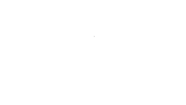 Μαύρη γραμμή Γυαλί από εικονίδιο σαμπάνιας απομονωμένο σε λευκό φόντο. Ευτυχισμένη ημέρα του Αγίου Βαλεντίνου. 4K Γραφική κίνηση κίνησης βίντεο — Αρχείο Βίντεο