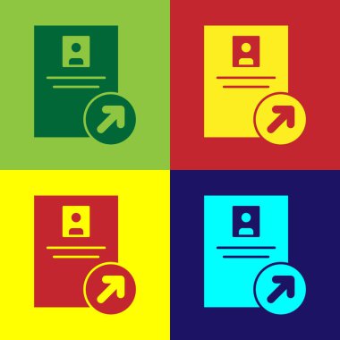 Pop Art Job promosyon simgesi renk arkaplanda izole edildi. Başarı, başarı, motivasyon iş sembolü, büyüme. Vektör