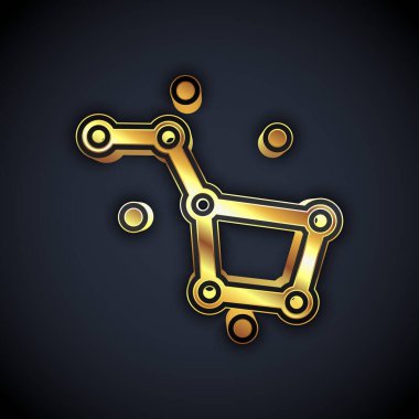 Altın Büyük Ayı takımyıldızı simgesi siyah arkaplanda izole edildi. Vektör