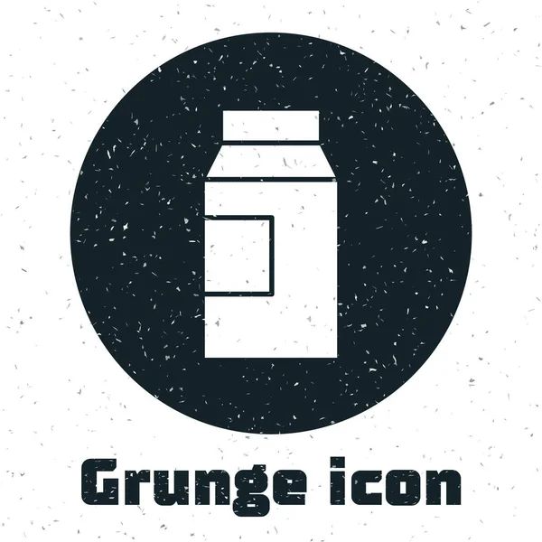 Grunge Paper package for milk icon isolated on white background. Milk packet sign. Monochrome vintage drawing. Vector — Image vectorielle