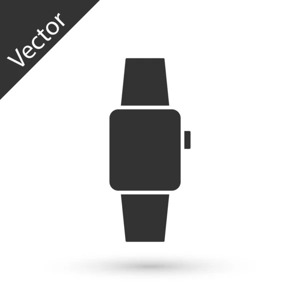 Icono gris Smartwatch aislado sobre fondo blanco. Vector — Vector de stock