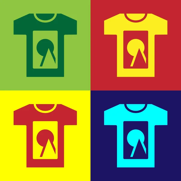 Pop art póló ikon elszigetelt színes háttér. Vektor — Stock Vector