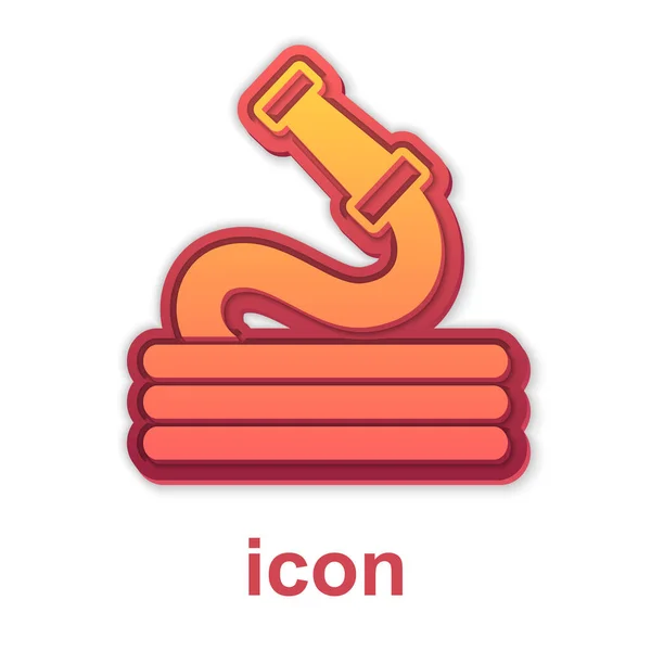 Gold Garden hose icon isolated on white background. Spray gun icon. Watering equipment. Vector — Stock Vector