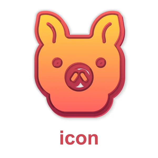 Icono de cerdo dorado aislado sobre fondo blanco. Símbolo animal. Vector — Vector de stock