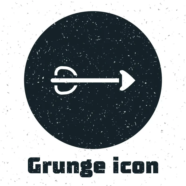 Grunge Arrow icon isolated on white background. Monochrome vintage drawing. Vector —  Vetores de Stock