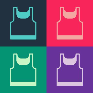 Pop Art Kolsuz spor tişörtü ikonu renk arkaplanında izole edilmiş. Vektör