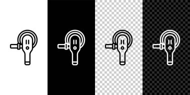 Çizgi Açı Öğütücü simgesi siyah beyaz, şeffaf arkaplanda izole edildi. Vektör