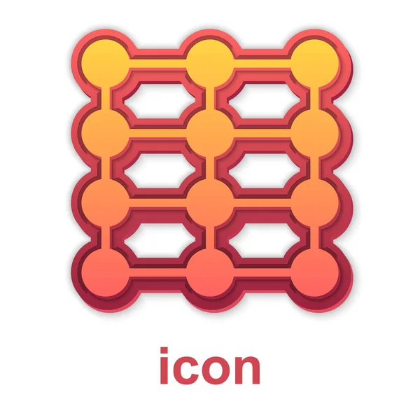 Gold Icono de red neuronal aislado sobre fondo blanco. Inteligencia artificial AI. Vector — Vector de stock