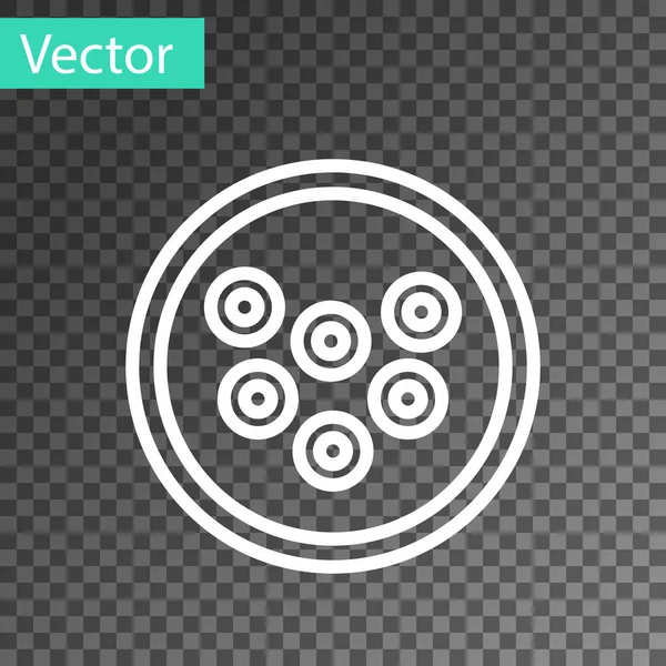 White line Caviar on a plate icon isolated on transparent background. Vector. — Vetor de Stock