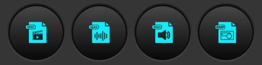 MOV dosya belgesi, WAV, WMA ve BMP simgesini ayarla. Vektör