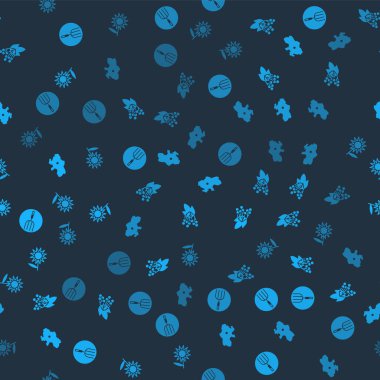 Bahçe yabası, dal viburum, Ukrayna haritası ve Ayçiçeği 'ni kusursuz desene ayarlayın. Vektör