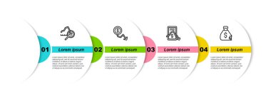Küresel ekonomik kriz, dolar oranı düşüşü, mobil hisse senedi ticareti ve para çantası. Ticari bilgi şablonu. Vektör