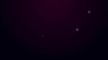 Parlayan neon hattı tarımsal toprak testi ve sonuç simgesi siyah arka planda izole edildi. Dijital toprak analizi. 4K Video hareketli grafik canlandırması