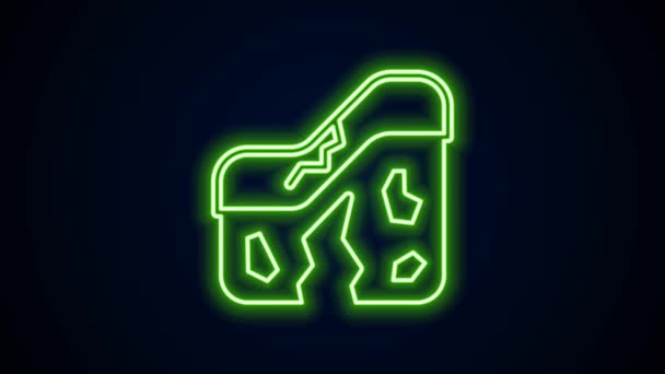 Glowing neon line Geological fault icon isolated on black background. Structural geology. 4K Video motion graphic animation — Stock Video © vectorstockvadim #540448692