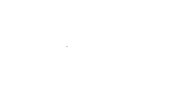 Icono de sismógrafo de línea negra aislado sobre fondo blanco. Terremoto sismógrafo analógico. Animación gráfica de vídeo 4K — Vídeos de Stock
