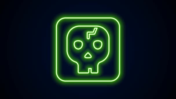 Glowing neon line Archeology icon isolated on black background. 4K Video motion graphic animation — Video