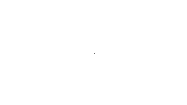 Icono de bandera de línea negra aislado sobre fondo blanco. Símbolo marcador de ubicación. Animación gráfica de vídeo 4K — Vídeo de stock