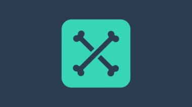 Turkuaz Arkeoloji simgesi mavi arkaplanda izole edildi. 4K Video hareketli grafik canlandırması