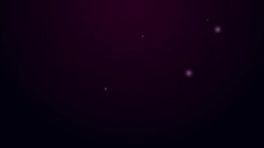 Parlayan neon hattı Ore maden ikonu siyah arka planda izole edildi. 4K Video hareketli grafik canlandırması