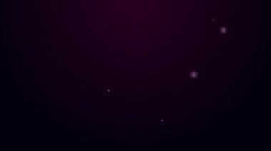 Parlayan neon çizgisi Eskiler sütun simgesi siyah arkaplanda izole edildi. 4K Video hareketli grafik canlandırması